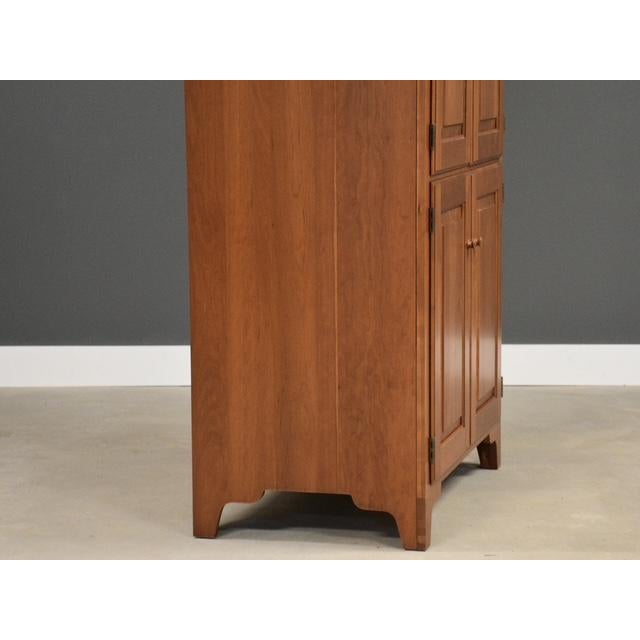 Mid-Century Modern Cherry Shaker Style Tall Armoire Dresser For Sale - Image 3 of 10