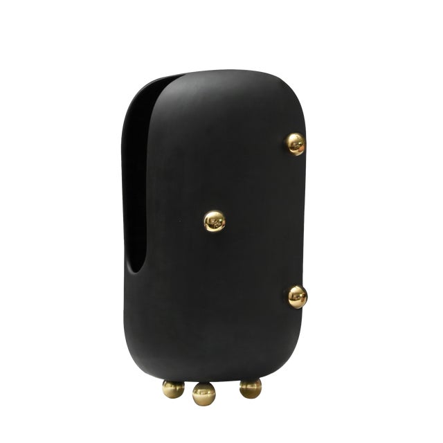 Small Anfore Vase in Black by Zpstudio For Sale