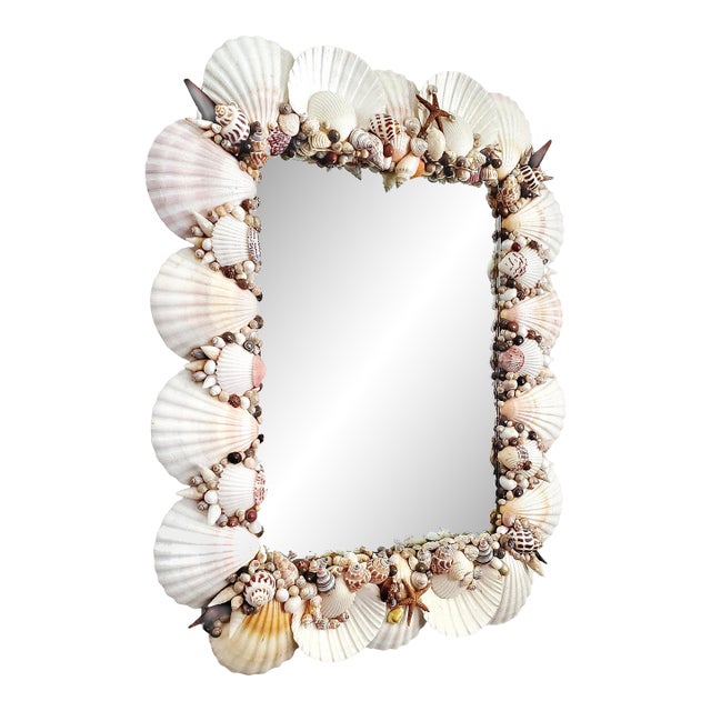 Shell Seashell White Wall Mirror For Sale