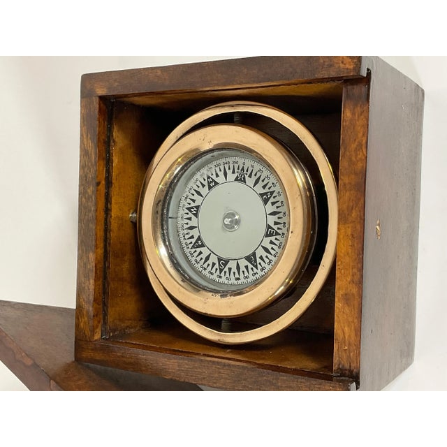 Brass Boxed Boat Compass by Wilcox Crittendon For Sale - Image 8 of 10