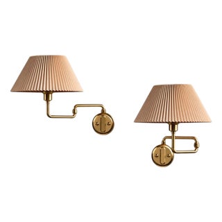 1970s Mid-Century Modern Raf, Articulating Wall Sconces, Brass, Gilt Metal - Pair For Sale