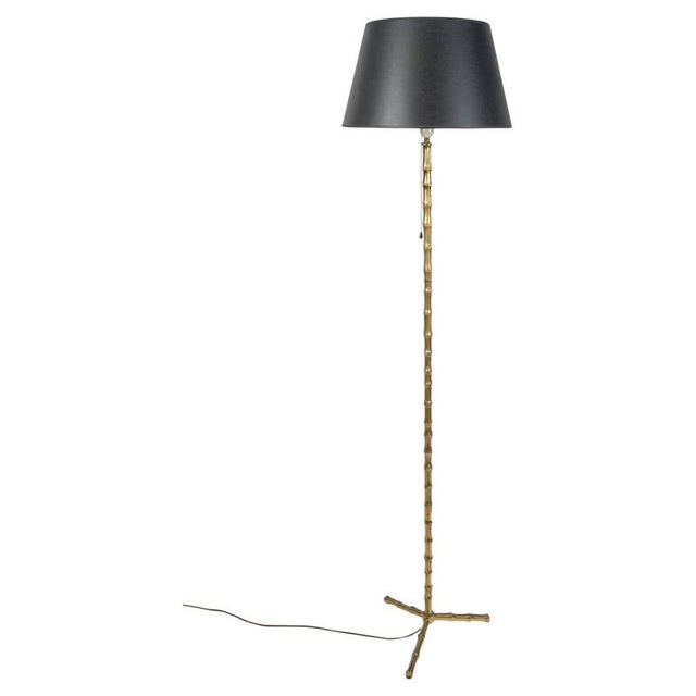 Brass Imitating Bamboo Floor Lamp, 1950s For Sale - Image 9 of 9