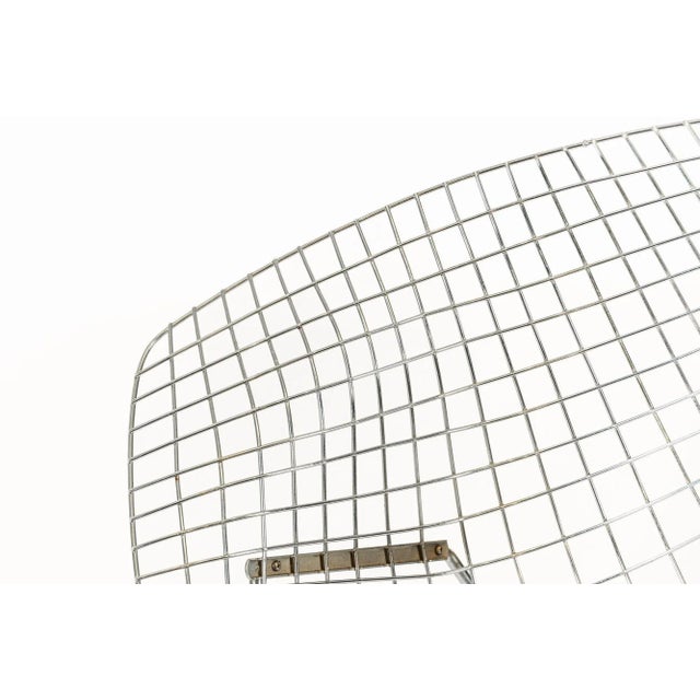 Silver Silver Mid Century Diamond Wire Lounge Chair by Harry Bertoia for Knoll For Sale - Image 8 of 12
