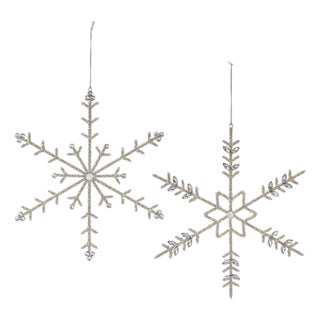 Jeweled Metal Snowflake Ornament (Set of 6) For Sale