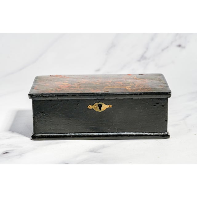 19th Century Nice 19th Century Antique Russian Hand Painted Boyar Wedding Feast Scene Lacquer Box With Key Old World European Home Decor For Sale - Image 5 of 12