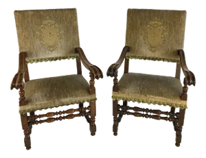 17th Century Italian Open Armchairs - a Pair