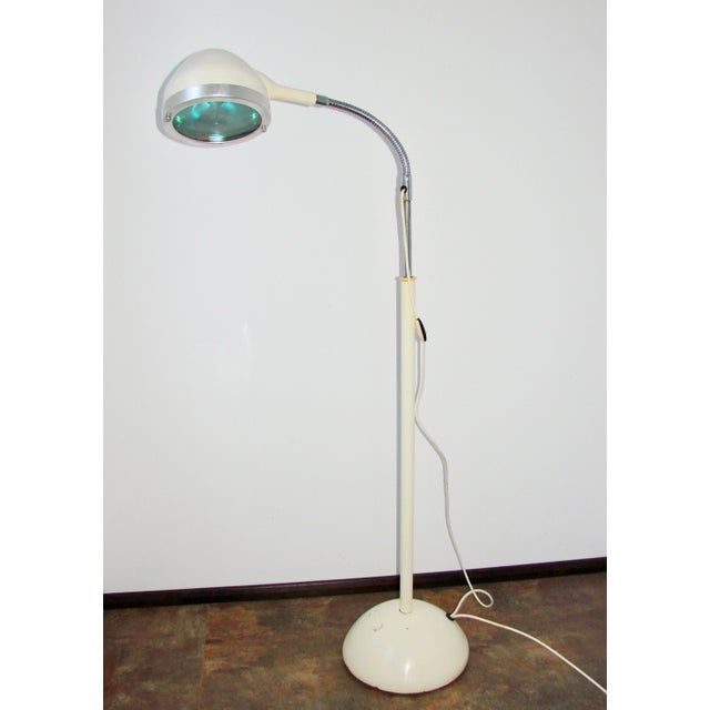 Metal Loft Style Glass and Metal Medical Floor Lamp, 1970s For Sale - Image 7 of 11