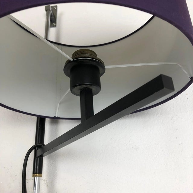 Black Minimalist Metal Adjustable Wall Light attributed to Cosack, Germany, 1960s For Sale - Image 8 of 18