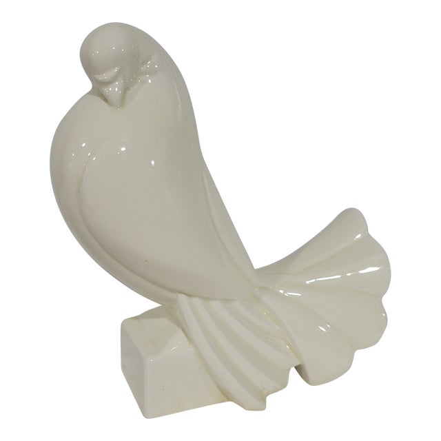 1920s Art Deco Ceramic Dove Figure by Jaques Adnet For Sale