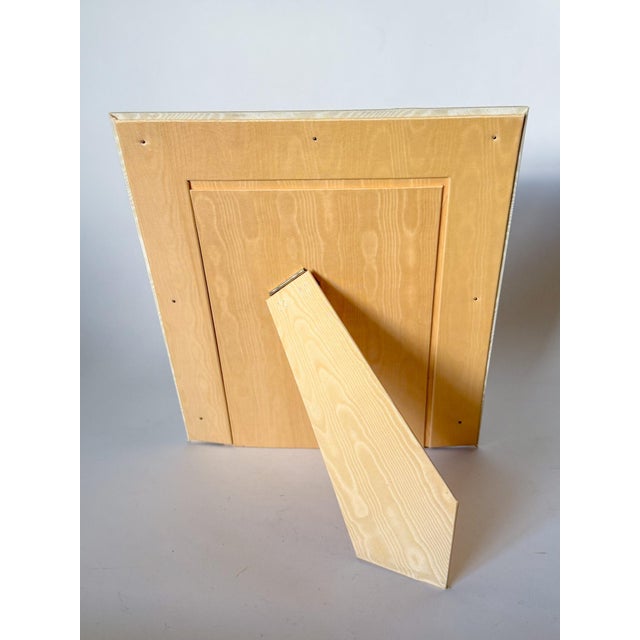 Vintage Moire Ivory and Blush Fabric Table Top Picture Frame, 8x10 For Sale - Image 4 of 9