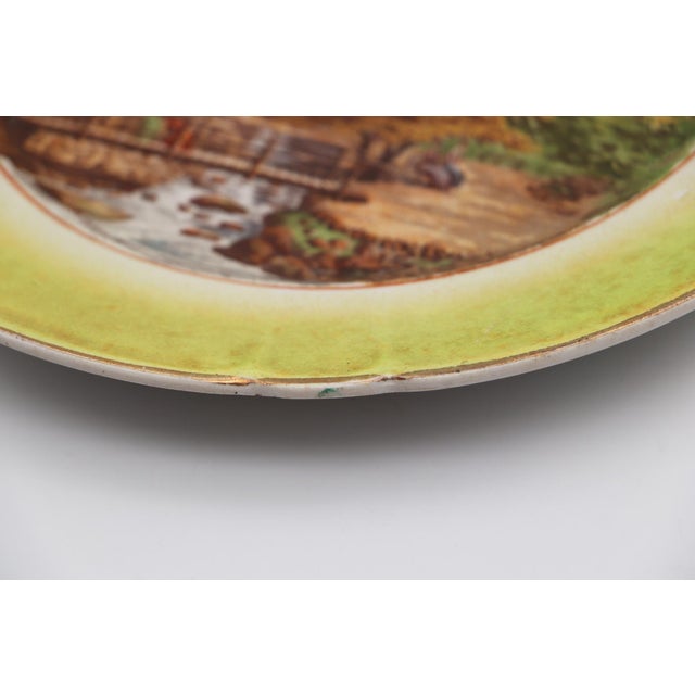 1900s Glen Helen Fall, Isle of Man Wall Plate, Portuguese Export For Sale - Image 10 of 12