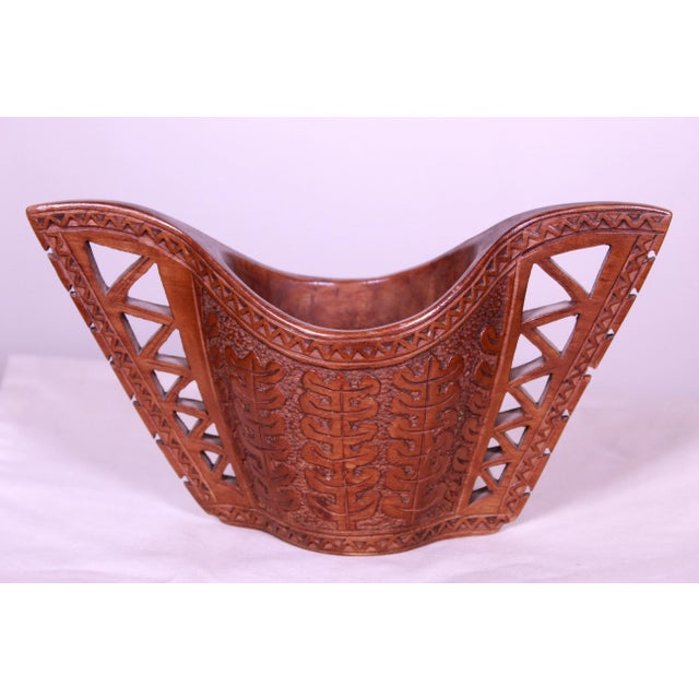 Antique 1900s Hand-Carved Wooden Wedding Cup From Former Yugoslavia/European Balkan For Sale - Image 10 of 10