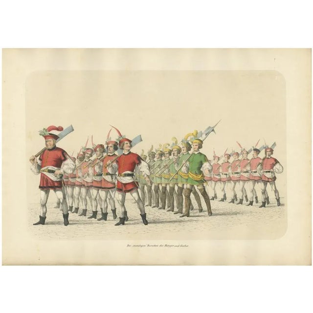 March of the Butchers and Tanners in the Festive Procession of Bern, 1855, Lithograph on Paper For Sale - Image 10 of 10
