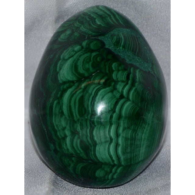 Midcentury Green Malachite Egg For Sale - Image 4 of 7