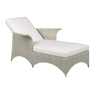 Woodbridge Furniture Ventana Chaise Lounge, Floral Gray Finish For Sale