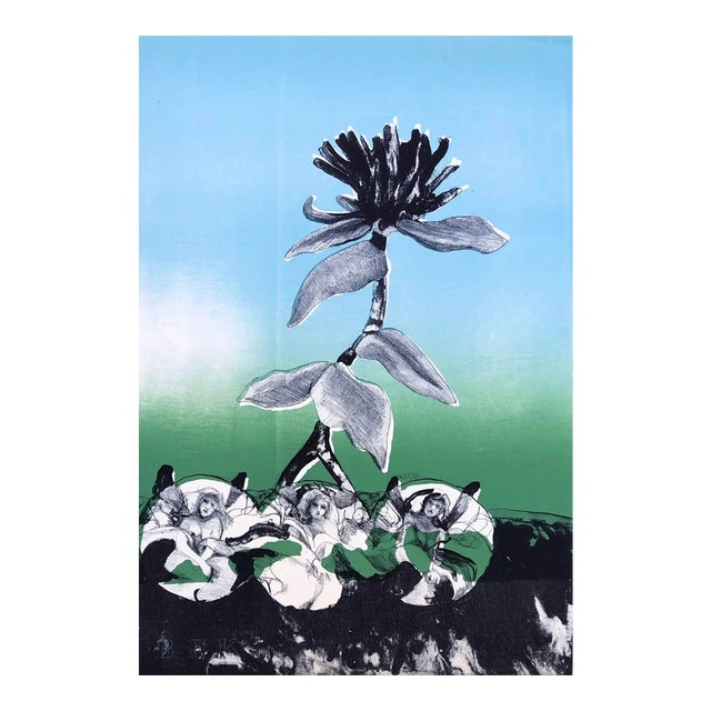 1970s Adrienne Anderson Modern Color Lithograph For Sale