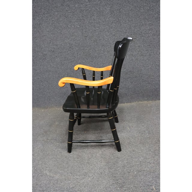 Black Wake Forest University Commemorative Windsor Armchair, Dated 1984–1985 For Sale - Image 8 of 11