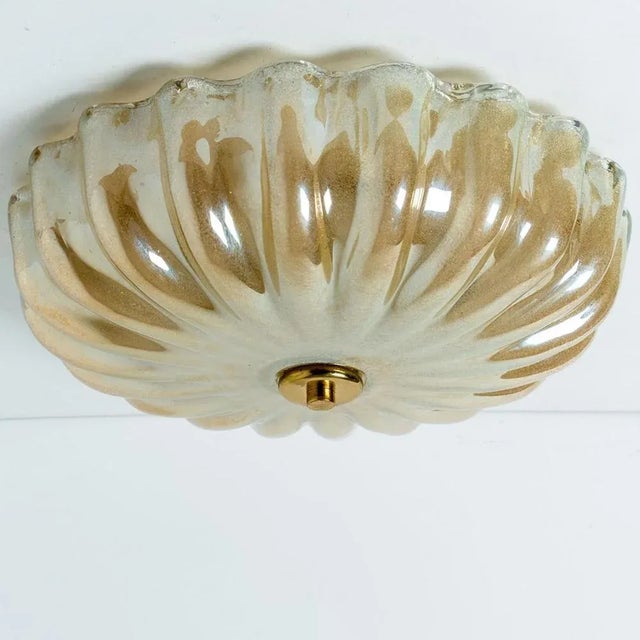 Amber Murano Glass Flush Mount in the style of Barovier & Toso, 1970s For Sale - Image 11 of 18