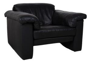 Model 4000 Armchair in Black Leather from Rolf Benz
