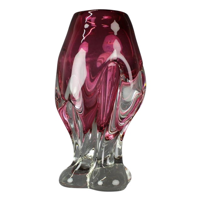 Czechoslovakian Bohemian Art Glass Vase by Josef Hospodka, 1960s For Sale