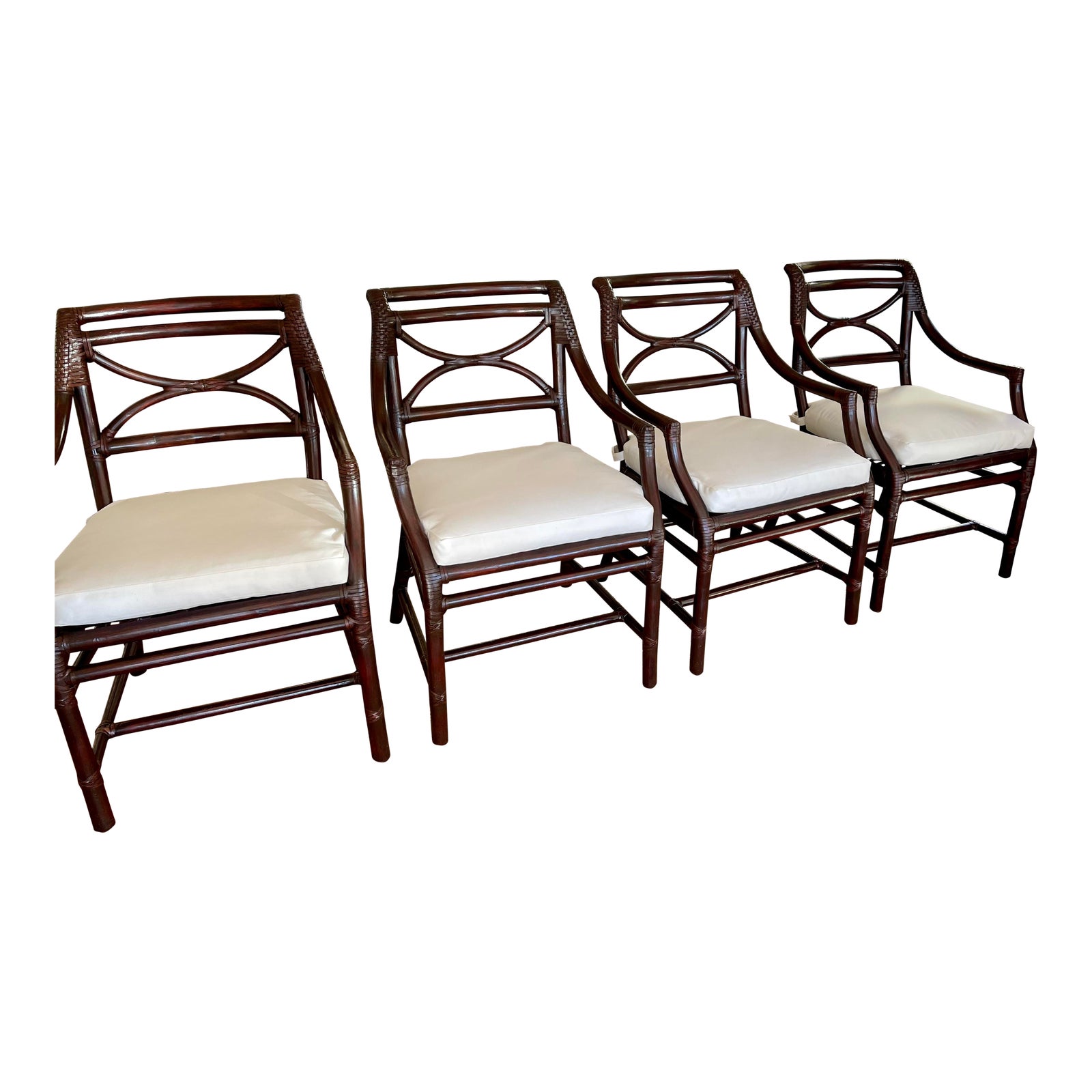 McGuire Furniture Company San Francisco Bamboo Dining Arm Chairs a