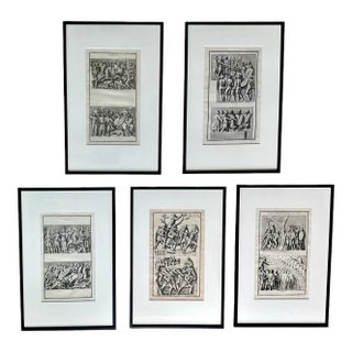 Set 5 18th Century Engravings by Bernard De Montfaucon 1719 For Sale