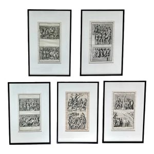 Set 5 18th Century Engravings by Bernard De Montfaucon 1719