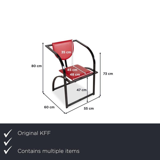 Modern Cosinus Chairs in Blue and Red Leather from KFF, Set of 2 For Sale - Image 3 of 18