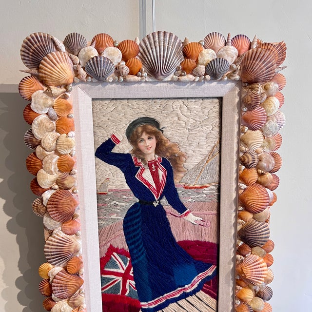 Antique Edwardian Woolie with Sailor Girl Woolwork, 1890s For Sale - Image 5 of 10