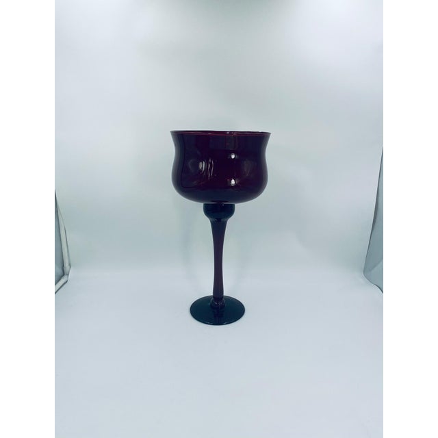 Large Vintage Decorative Glass Goblet, 1965 For Sale - Image 6 of 6