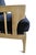 Wood Wingback Navy Velvet Arm Chair For Sale - Image 7 of 7