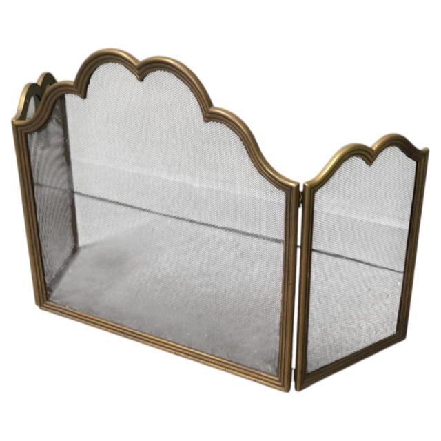 Goldenrod Italian Folding Brass Fire Guard, 1960 For Sale - Image 8 of 8