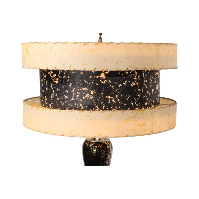 1950's Mid Century Table Lamp With Original Three Tier Fiberglass Shade For Sale - Image 4 of 15