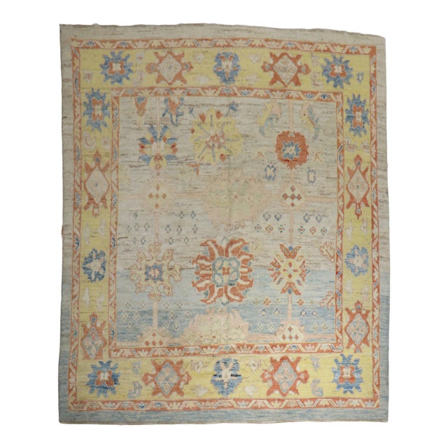 Vintage Turkish Oushak, 8'3'' X 9'5'' For Sale