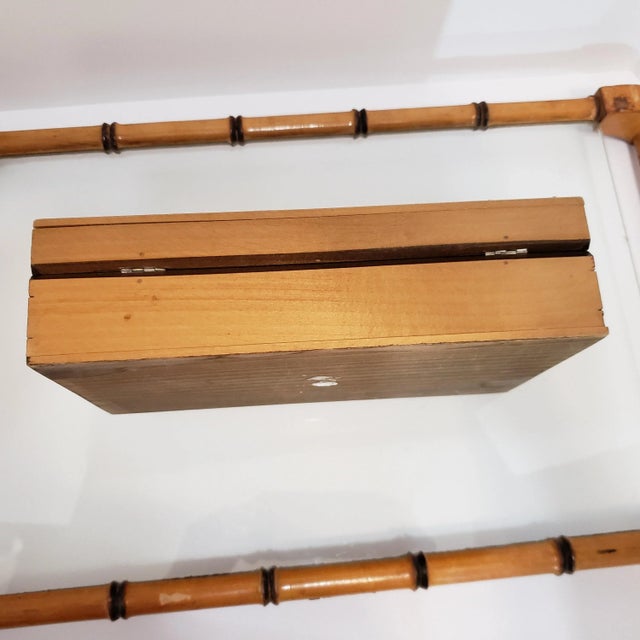 Vintage Made in Poland Hand Carved & Painted Wood Cigar/jewelry Box For Sale - Image 9 of 11