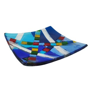 Mid-Century Modern Geometric Murano Glass Vide-Poche by GM for Albatros, 1970s For Sale
