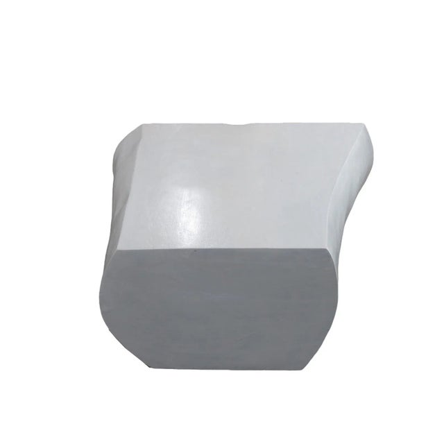 White Minimalist White Living Edge Block Coffee Table 17 For Sale - Image 8 of 11