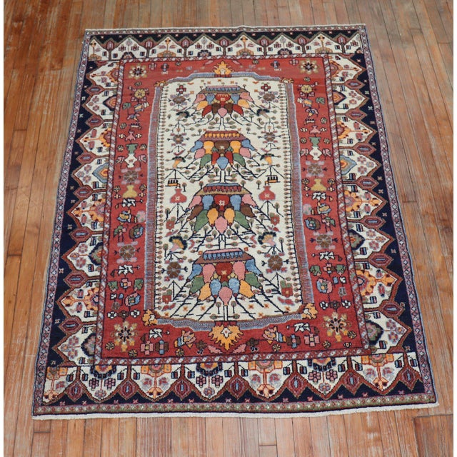 1940s 1940s Persian Bakhtiari Rug - 4'6" x 6'5" For Sale - Image 5 of 18