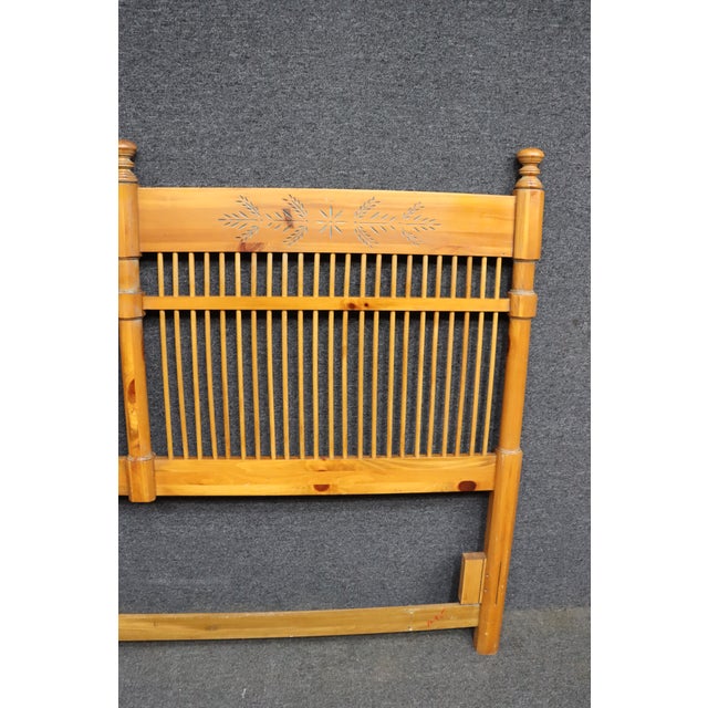 Wood King Size Pine Country Style Spindle Headboard For Sale - Image 7 of 10