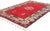 79005 Vintage Red Rabat Moroccan Rug, 04'02 x 06'04. This hand-knotted wool vintage Rabat Moroccan rug is a captivating...