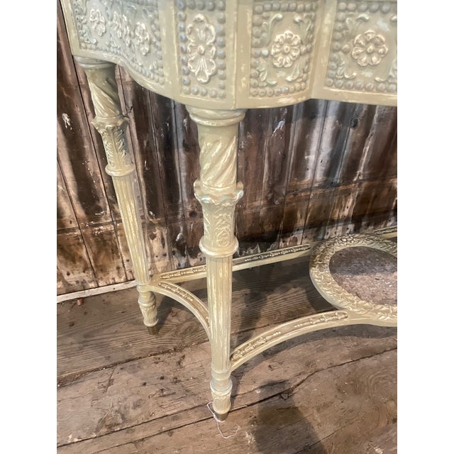 Early 21st Century Painted Console Table With Stone Top For Sale - Image 5 of 14
