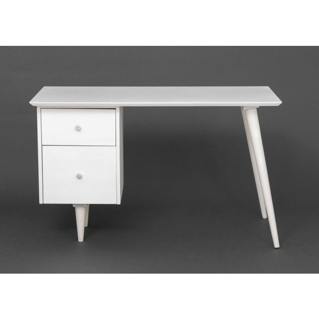 Mid-Century Modern Paul McCobb Style White Painted Desk For Sale - Image 3 of 8