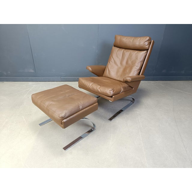 Set of Swing Lounge Chair and Ottoman by Reinhold Adolf and Hans-Jürgen Schräpfer for Cor, 1970s For Sale - Image 4 of 12
