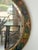 Dark Green Round Barbola Bevel Mirror With Relief of Fruit From England (Diameter 22 1/4) For Sale - Image 8 of 9