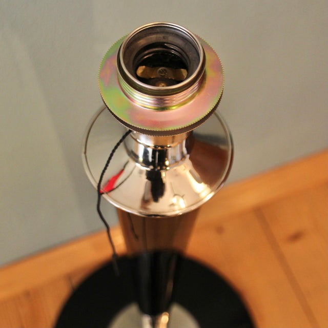 Black French Art Deco Table Lamp from Mazda, 1950s For Sale - Image 8 of 13