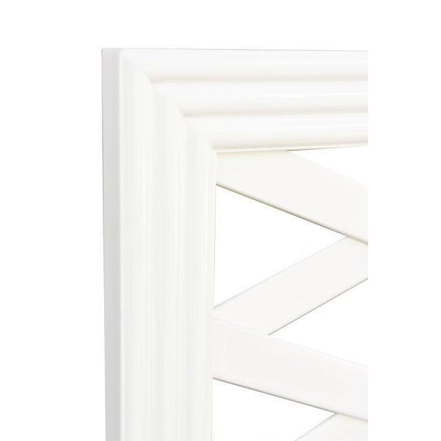 Mid-Century Modern Paul Frankl Style Mid Century Modern White Lacquered Wood King-Size Headboard, 1950's For Sale - Image 3 of 9