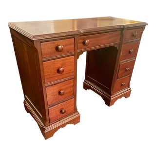 Early 20th Century Solid Mahogany Pedestal Desk For Sale