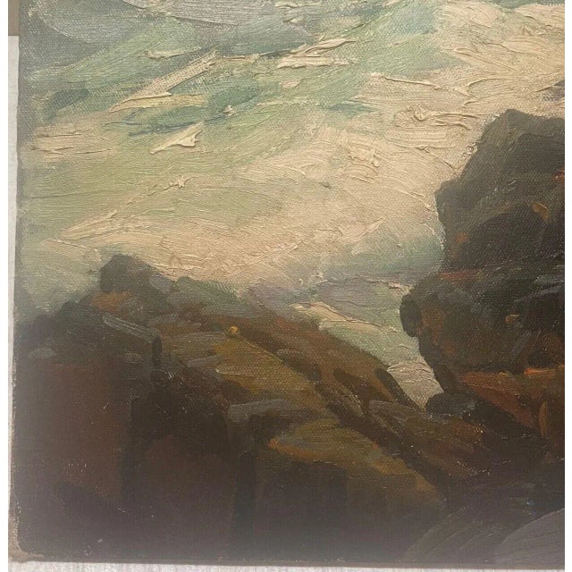 Original Gustave Cimiotti 'at Bald Hill Cliff' York Maine Seascape Oil Painting For Sale - Image 9 of 11