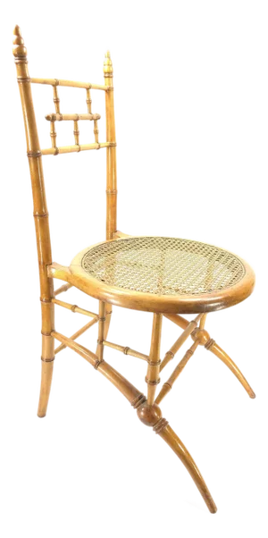 Late 19th Century R.J.Horner Faux Bamboo Aesthetic Movement Vanity Chair