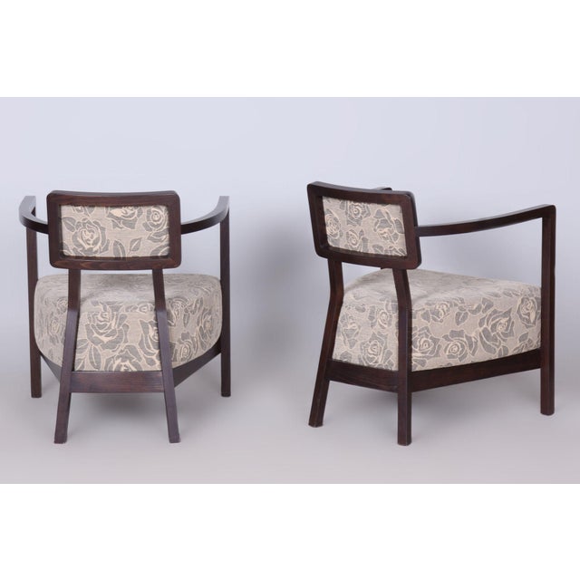 Textile Czech Art Deco Beech Armchairs by H. Kučerová-Záveská, 1980s, Set of 2 For Sale - Image 7 of 9